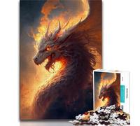 Puzzles pour Adultes Dragon de feu au Paradis 1000 pièces Puzzles pour Adolescents Cadeaux, Jeu Familial Anti-Stress Défi Difficile Cadeaux du Père Noël Secret 50x75cm