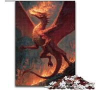 Puzzles pour Adultes Dragon Flamme, Jeu Stimulant et Jeu Familial avec des pièces de Formes aléatoires entièrement emboîtables (Taille 50x75cm)