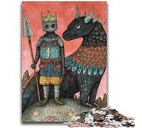 Puzzles pour Adultes Dragon Knight, Jeux éducatifs, décoration de la Maison, adaptés à la décoration de Bureau (26x38cm)