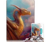 Puzzles pour Adultes Dragon Volant Adolescent Puzzle, Soulagement du Stress Staycation Kill Time Interaction Parent-Enfant (Taille 38x26cm)