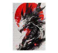 Puzzles pour Adultes Dragon with Red Sun Digital Art Puzzle pour Adultes - Jeu Manuel - Améliore La Mémoire - Cadeaux d'anniversaire Et Cadeaux Uniques 38x26cm/1000pcs