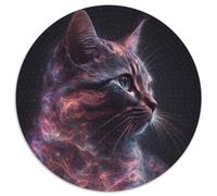 Puzzles pour Adultes Dreamy Cat 1000 pièces Puzzles Ronds de 1000 pièces pour Adultes, Loisirs créatifs en Famille, Parfaits pour Les Anniversaires et Les Vacances 67,5 x 67,5 cm