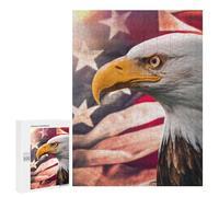 Puzzles pour Adultes Eagle American Flag Background Puzzles pour Adultes, Jouet, Décoration Murale, Décoration Intérieure, Idéal comme Cadeau 500 PCS