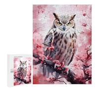 Puzzles pour Adultes Eagle Owl Cherry Blossom Puzzle pour Adultes - Jeux De Détente - Cadeau d'anniversaire - Cadeaux Uniques Et Originaux 500 PCS