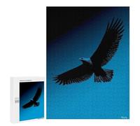 Puzzles pour Adultes Eagle Silhouette - Soaring Freedom on Blue Puzzle pour Adultes, Jeu Familial, Défi Difficile, Cadeaux pour Les Amis Et La Famille 500 PCS