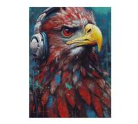 Puzzles pour Adultes Eagle with Headphones Puzzles pour Adultes : Jeux Relaxants, Défis Difficiles, Cadeaux d'anniversaire Et Cadeaux Uniques 52x38cm/1000pcs
