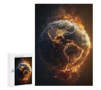 Puzzles pour Adultes Earth on Fire Global Crisis Puzzle pour Adolescents Améliore La Mémoire Difficile Et Stimulant Idéal comme Cadeau 300 PCS
