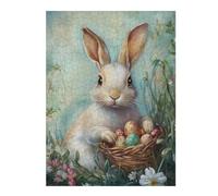 Puzzles pour Adultes Easter Bunny with Basket of Eggs-3 Puzzles Jeux Relaxants Découpe De Précision Cadeaux pour Les Amis Et La Famille 1000pcs(52x38cm)