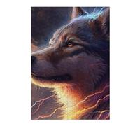 Puzzles pour Adultes Electric Wolf Art Print Puzzle pour Adultes, Jouet, Décoration Murale, Cadeau d'anniversaire Amusant Et Humoristique, Cadeaux, 1000pcs(38x26cm)