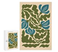 Puzzles pour Adultes Elegant Blue Floral Illustration - Minimal Botanical Wall Art with Cool Tones Puzzle pour Adultes, Jeu Familial, Défi Difficile, Cadeaux pour Les Amis Et La Famille 1000 PCS