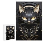 Puzzles pour Adultes Elegant Golden Black Cat Puzzles pour Adultes - Jeu Manuel - Décoration Murale - Cadeaux d'anniversaire Et Cadeaux Uniques 1000 PCS