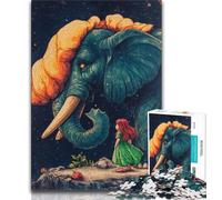 Puzzles pour Adultes Elephant Art 1 000 pièces pour Adultes et Adolescents avec des pièces de Formes aléatoires entièrement imbriquées (50x75cm)