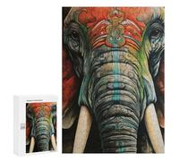 Puzzles pour Adultes Elephant Close Up Portrait Puzzles pour Adolescents, Jouets Anti-Stress, Décoration Murale, Cadeaux Uniques pour Anniversaire Et Noël 300 PCS