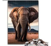 Puzzles pour Adultes Éléphant, Jeu Stimulant et Familial avec des pièces de Formes aléatoires entièrement emboîtables (Taille 50x75cm)