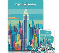 Puzzles pour Adultes Empire State Building, 1 000 pièces, Jouet éducatif et décompressant, Cadeau du Père Noël Secret, 75x50cm
