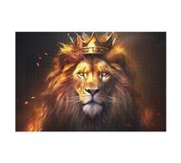 Puzzles pour Adultes en Animal Lion Puzzles en Bois De 1000 Pièces Puzzles Difficiles Et De Défi pour Adultes Et Enfants (75×50cm)