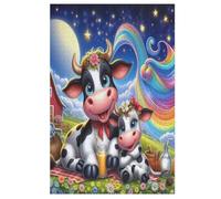 Puzzles pour Adultes en Animal Vache Puzzles en Bois De 1000 Pièces Puzzles Difficiles Et De Défi pour Adultes Et Enfants (78×53cm)
