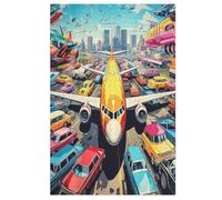 Puzzles pour Adultes en Avion Puzzles en Bois De 1000 Pièces Puzzles Difficiles Et De Défi pour Adultes Et Enfants （78×53cm）