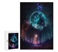 Puzzles pour Adultes Enchanted Forest Moonlit Night Puzzles pour Adultes : Anti-Stress, Difficile Et Stimulant, pour des Soirées Jeux en Famille 300 PCS