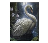 Puzzles pour Adultes Enchanted Swan Pond Scene Puzzle pour Adultes - Jeu Manuel - Cadeau De Décoration Idéal pour Les Amis Et La Famille