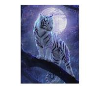 Puzzles pour Adultes Enchanted White Tiger Moonlit Forest -1 Puzzle pour Adultes - Jeu Manuel - Cadeau De Décoration Idéal pour Les Amis Et La Famille