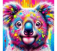 Puzzles pour Adultes Enfant 120 pièces Koala Graffiti 45x45cm, Jigsaw Puzzle Adulte 120 Pieces Jeu éducatif Défi Jouet, Puzzles Familiaux de Divertissement à Domicile
