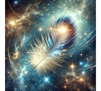 Puzzles pour Adultes Enfant 120 pièces Plume Cosmique 45x45cm, Jigsaw Puzzle Adulte 120 Pieces Jeu éducatif Défi Jouet, Puzzles Familiaux de Divertissement à Domicile