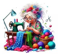 Puzzles pour Adultes Enfant 200 pièces Vieille Grand-mère tissant 28x28cm, Jigsaw Puzzle Adulte 200 Pieces Jeu éducatif Défi Jouet, Puzzles Familiaux de Divertissement à Domicile