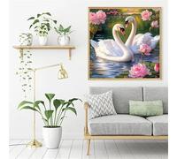 Puzzles pour Adultes Enfant 500 pièces Étang aux cygnes 45x45cm, Jigsaw Puzzle Adulte 500 Pieces Jeu éducatif Défi Jouet, Puzzles Familiaux de Divertissement à Domicile