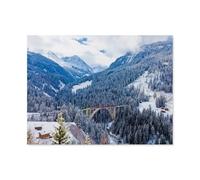 Puzzles pour Adultes Enfants 1000 Pièces Puzzle，Chemin de Fer rhétique sur Le viaduc de Langwies，Jeu De Puzzle Difficile（50x70cm）-AU68