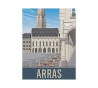 Puzzles pour Adultes Enfants Puzzle 1000 Pièces,Arras, France, Affiche de Voyage Vintage,Jeu De Puzzle Stimulant(75x50cm)-BN9