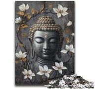 Puzzles pour Adultes et Adolescents, 1 000 pièces, Bouddha Noir et Blanc, pour Les Plus de 14 Ans Cadeaux intéressants pour la réduction du Stress, pour Les Amis et la Famille, 26x38cm