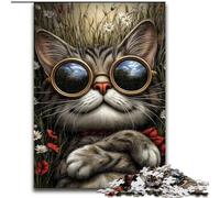 Puzzles pour Adultes et Adolescents, 1 000 pièces, Chat Steampunk, Aide Le Cerveau à exercer, Jouets addictifs pour cultiver la Patience, décoration Parfaite, 38x26cm