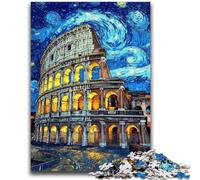 Puzzles pour Adultes et Adolescents, 1 000 pièces, Colisée Romain la Nuit, Jouets éducatifs, Anti-Stress, Convient pour la décoration de Bureau, 26x38cm