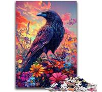 Puzzles pour Adultes et Adolescents, 1 000 pièces, Corbeaux et Fleurs, Jeu éducatif pour Anniversaire et Noël, à partir de 14 Ans, 50x75cm