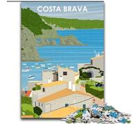 Puzzles pour Adultes et Adolescents, 1 000 pièces, Costa Brava, Espagne, Art, adapté aux Personnes de 14 Ans et Plus, Difficile à réaliser, mais Amusant et Humoristique, Superbe Cadeau, 26x38cm
