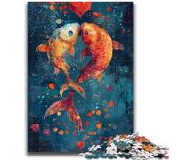 Puzzles pour Adultes et Adolescents, 1 000 pièces, Couple de carpes koï, pour Les Plus de 14 Ans Cadeaux intéressants pour la réduction du Stress, pour Les Amis et la Famille, 50x75cm