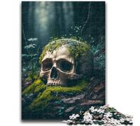 Puzzles pour Adultes et Adolescents, 1 000 pièces, crâne dans la forêt, Jeu Stimulant et éducatif en Famille pour Anniversaire et Noël, 26x38cm