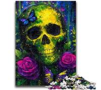 Puzzles pour Adultes et Adolescents, 1 000 pièces, crâne mystérieux, Jouets éducatifs, Anti-Stress, Convient pour la décoration de Bureau, 26x38cm