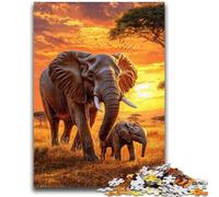Puzzles pour Adultes et Adolescents, 1 000 pièces, éléphant d'Afrique, Jouets éducatifs et éducatifs, Jeux familiaux, pour renforcer l'amour Entre Couples, 50x75cm