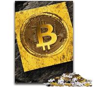 Puzzles pour Adultes et Adolescents, 1 000 pièces, Jeu éducatif, Casse-tête, Bitcoin doré, pour Anniversaire et Noël, à partir de 14 Ans, 26x38cm