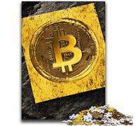 Puzzles pour Adultes et Adolescents, 1 000 pièces, Jeu éducatif, Casse-tête, Bitcoin doré, pour Anniversaire et Noël, à partir de 14 Ans, 50x75cm