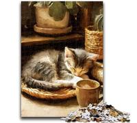 Puzzles pour Adultes et Adolescents, 1 000 pièces, Jeu éducatif, Chaton Mignon, Jouet de défi, décoration Murale, Cadeaux d'anniversaire et de Noël Uniques, 38x26cm