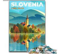 Puzzles pour Adultes et Adolescents, 1 000 pièces, lac de Bled, Slovénie, Jeux, Jouets, Cadeaux d'anniversaire Uniques, pour Les Enfants de 14 Ans et Plus, 50x75cm