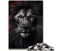 Puzzles pour Adultes et Adolescents, 1 000 pièces, Lion Noir Sauvage en colère, Jeu éducatif et Stimulant pour Toute la Famille, pour Anniversaire et Noël, 50x75cm