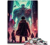 Puzzles pour Adultes et Adolescents, 1 000 pièces, Loup sous la Lune, Jeu éducatif, Jouet de défi, décoration Murale, Cadeaux d'anniversaire et de Noël Uniques, 50x75cm