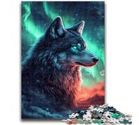 Puzzles pour Adultes et Adolescents, 1 000 pièces, Loup sous l'aurore boréale, Jouets éducatifs et éducatifs, Jeux familiaux, pour renforcer l'amour Entre Couples, 38x26cm