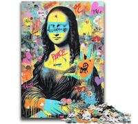 Puzzles pour Adultes et Adolescents, 1 000 pièces, Mona Lisa, Graffiti, Jouets éducatifs, Anti-Stress, idéal pour la décoration de Bureau, 50x75cm