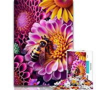 Puzzles pour Adultes et Adolescents, 1 000 pièces, Motif Abeille sur Une Fleur, Puzzles pour Adultes, Anti-Stress, défi Difficile, décoration d'intérieur Unique et Cadeaux (Taille 75x50cm)