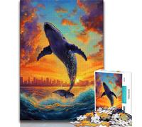 Puzzles pour Adultes et Adolescents, 1 000 pièces, Motif Baleine, idéal comme Cadeau pour Toute la Famille, adapté aux Enfants de 14 Ans et Plus (Taille 75x50cm)
